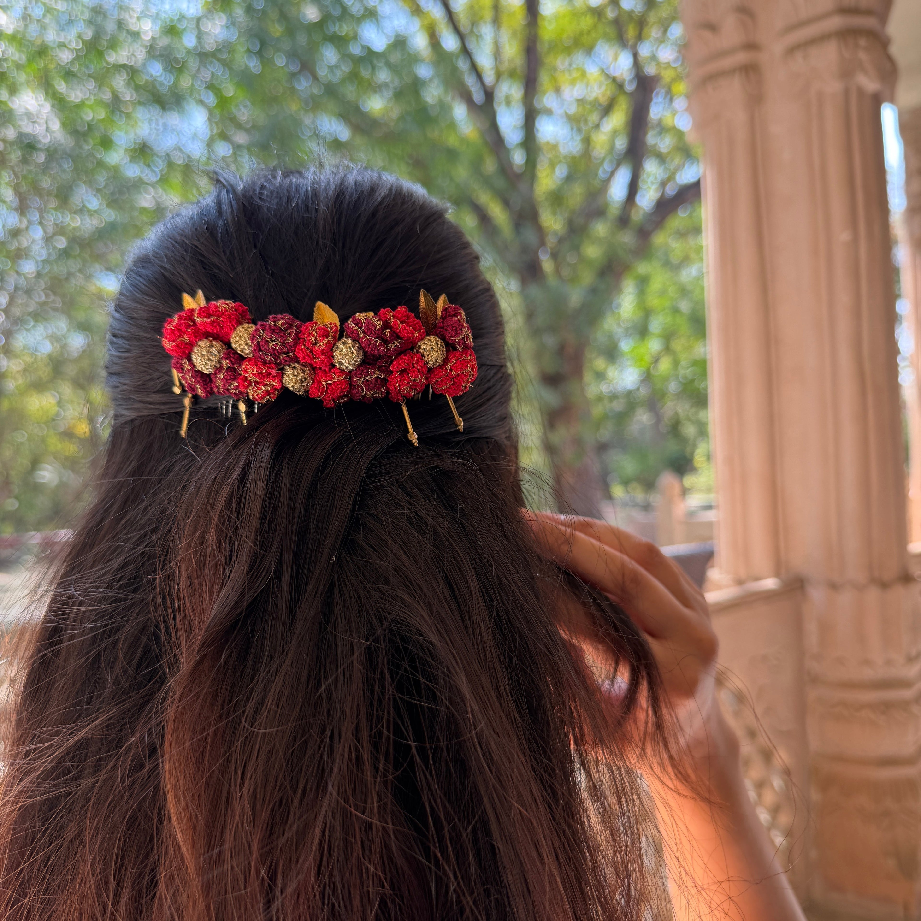 Zari Roses Hair Comb by Ikriit'm with Comb at Kamakhyaa for sustainable fashion