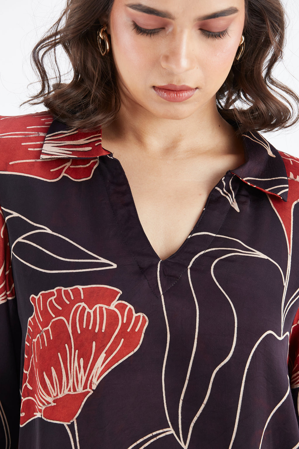 Inya Black Floral Printed Modal kurta set at Kamakhyaa by Hasttvam. This item is Black, Ete by Hasttvam, Floral Prints, Fusion Wear, Hand Printed, Modal, Womenswear