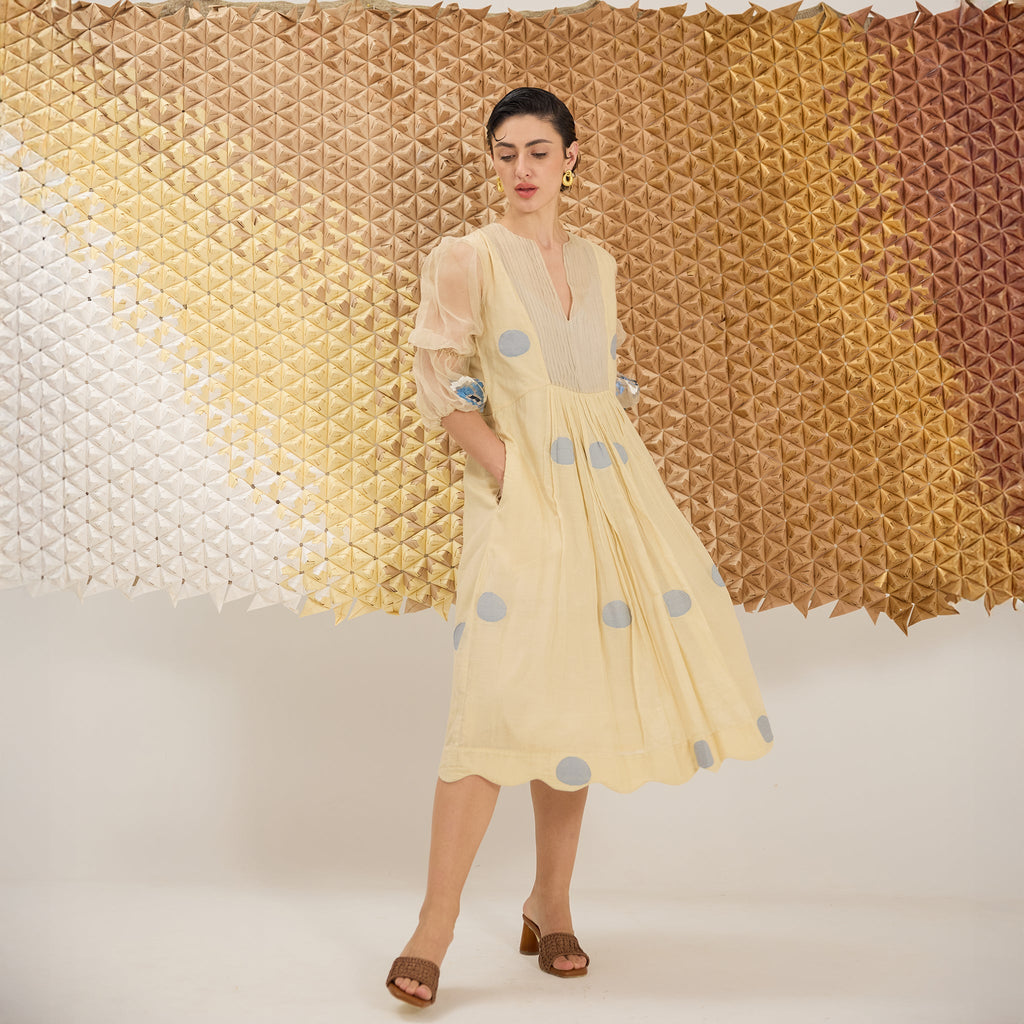 Iris Glow at Kamakhyaa by The Loom Art. This item is Fluer De Code by The Loom Art, Handwoven Jamdani Cotton Silk, Solilds, Yellow