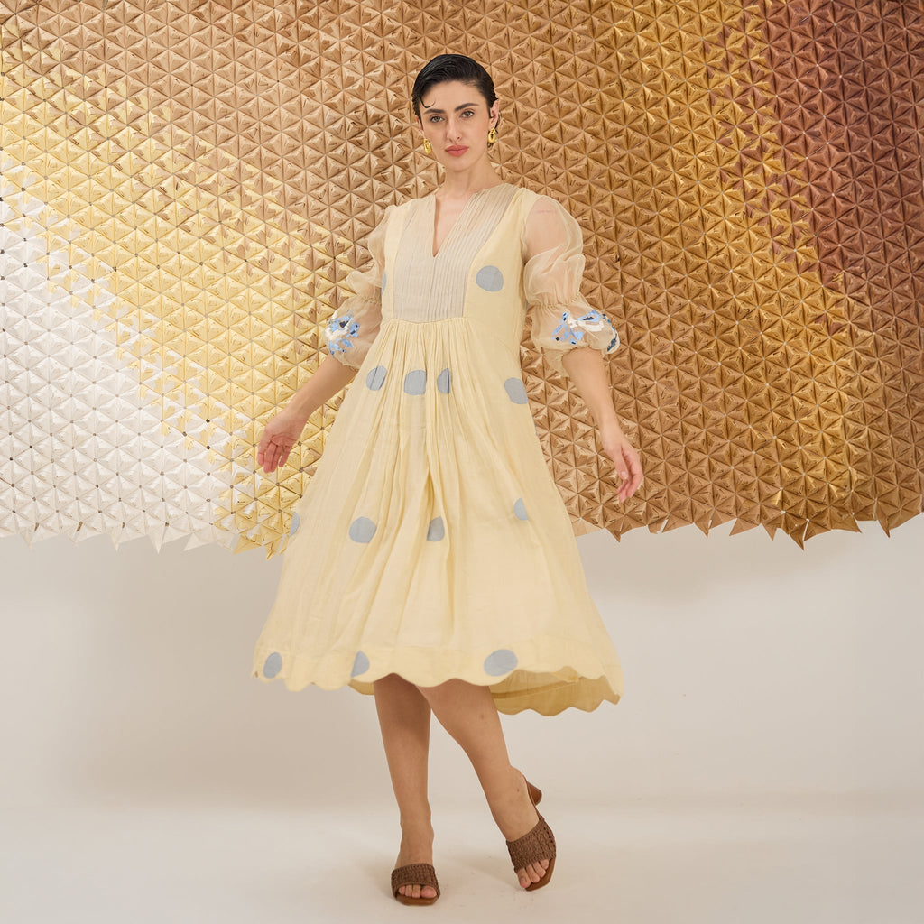 Iris Glow at Kamakhyaa by The Loom Art. This item is Fluer De Code by The Loom Art, Handwoven Jamdani Cotton Silk, Solilds, Yellow