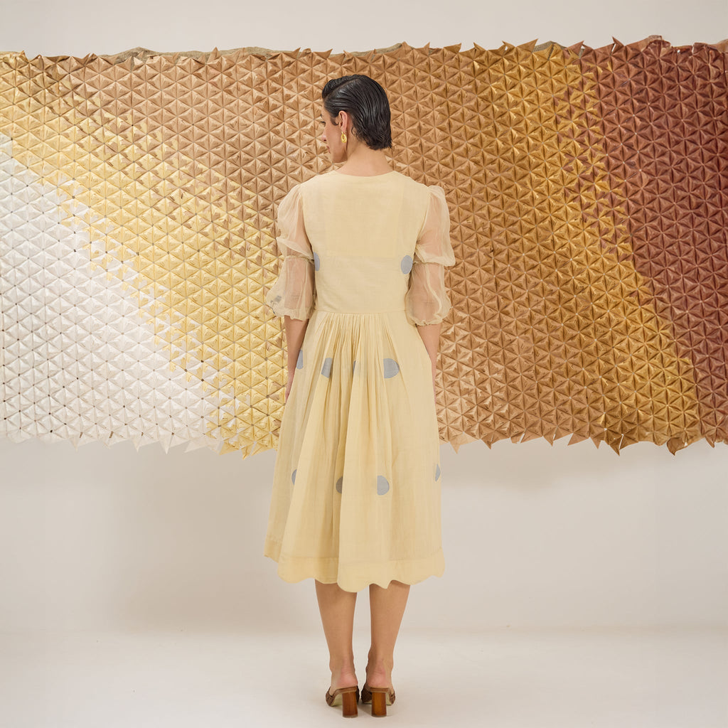 Iris Glow at Kamakhyaa by The Loom Art. This item is Fluer De Code by The Loom Art, Handwoven Jamdani Cotton Silk, Solilds, Yellow