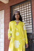Island Flow Tunic at Kamakhyaa by anushé pirani. This item is Cotton, Dresses, Lime, Moana, Recycled Cotton, Relaxed Fit, Resort Wear, Shibori Dyes, Under $200, Womenswear