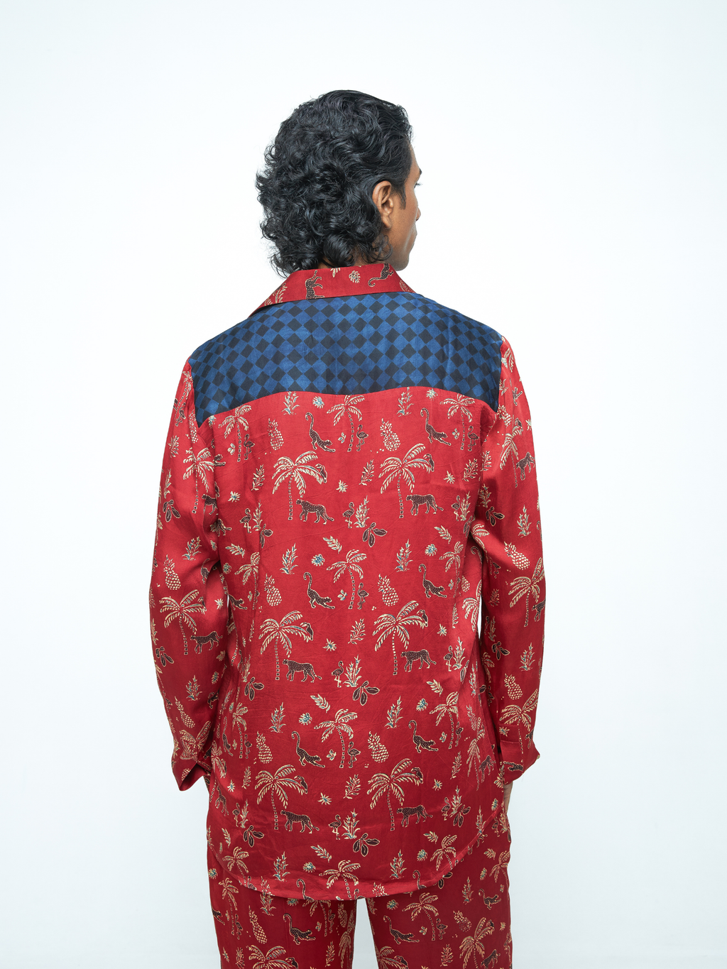 Jungle Shirt at Kamakhyaa by Anushé Pirani. This item is Bloom After Dark by Anushe Pirani, Menswear, Midnight Blueprint, T-Shirts & Shirts, Tops & Shirts, Under $50