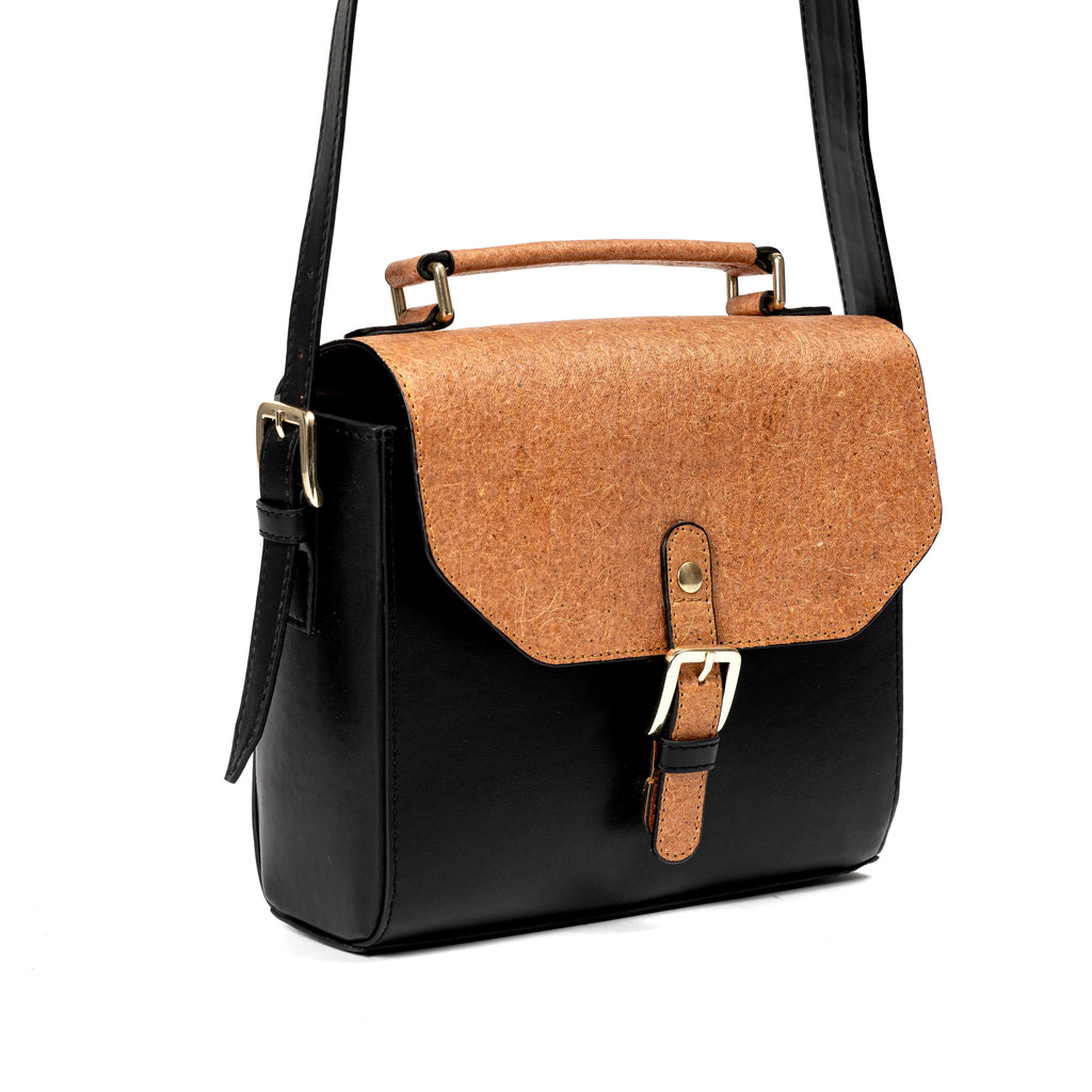 Juniper Vegan Leather Sling Bag - Black at Kamakhyaa by Green Hermitage. This item is A Walk in the Forest by Green Hermitage, Banana Leather, Black, Sling Bags, Under $50