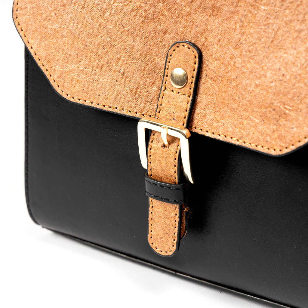 Juniper Vegan Leather Sling Bag - Black at Kamakhyaa by Green Hermitage. This item is A Walk in the Forest by Green Hermitage, Banana Leather, Black, Sling Bags, Under $50