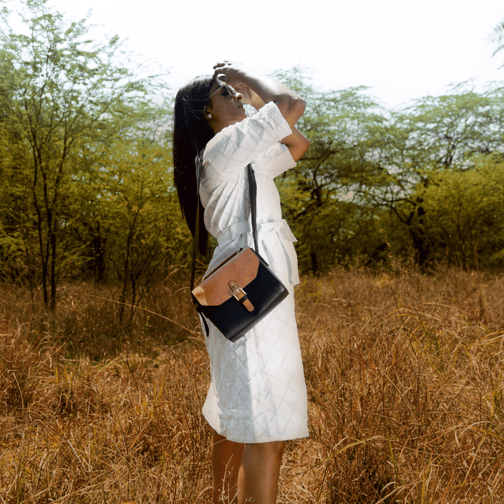 Juniper Vegan Leather Sling Bag - Black at Kamakhyaa by Green Hermitage. This item is A Walk in the Forest by Green Hermitage, Banana Leather, Black, Sling Bags, Under $50