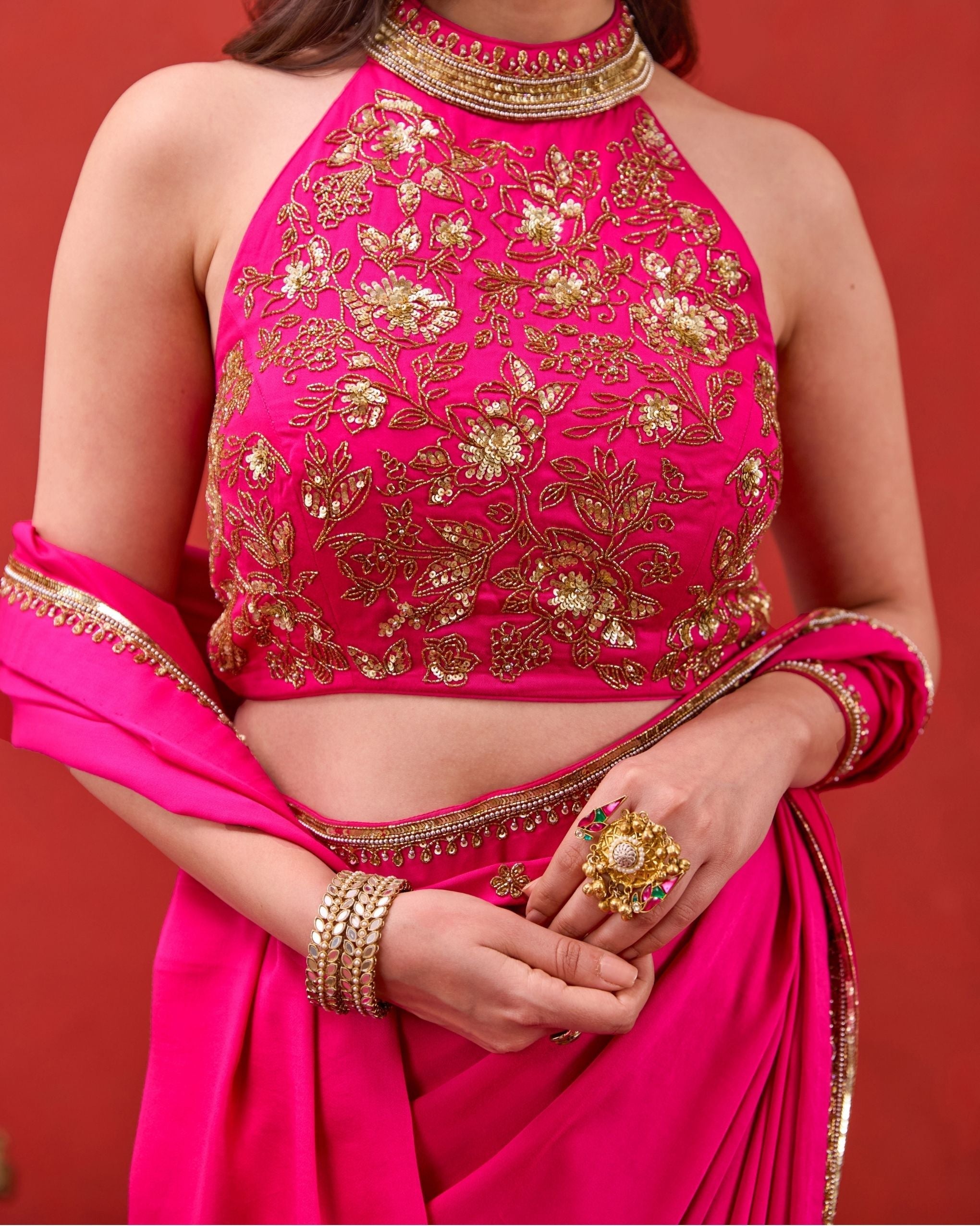 Kaashni Saree at kamakhyaa.com by Taro. This item is Jashn-E-Taro - The Trousseau Edit by Taro, Under $50