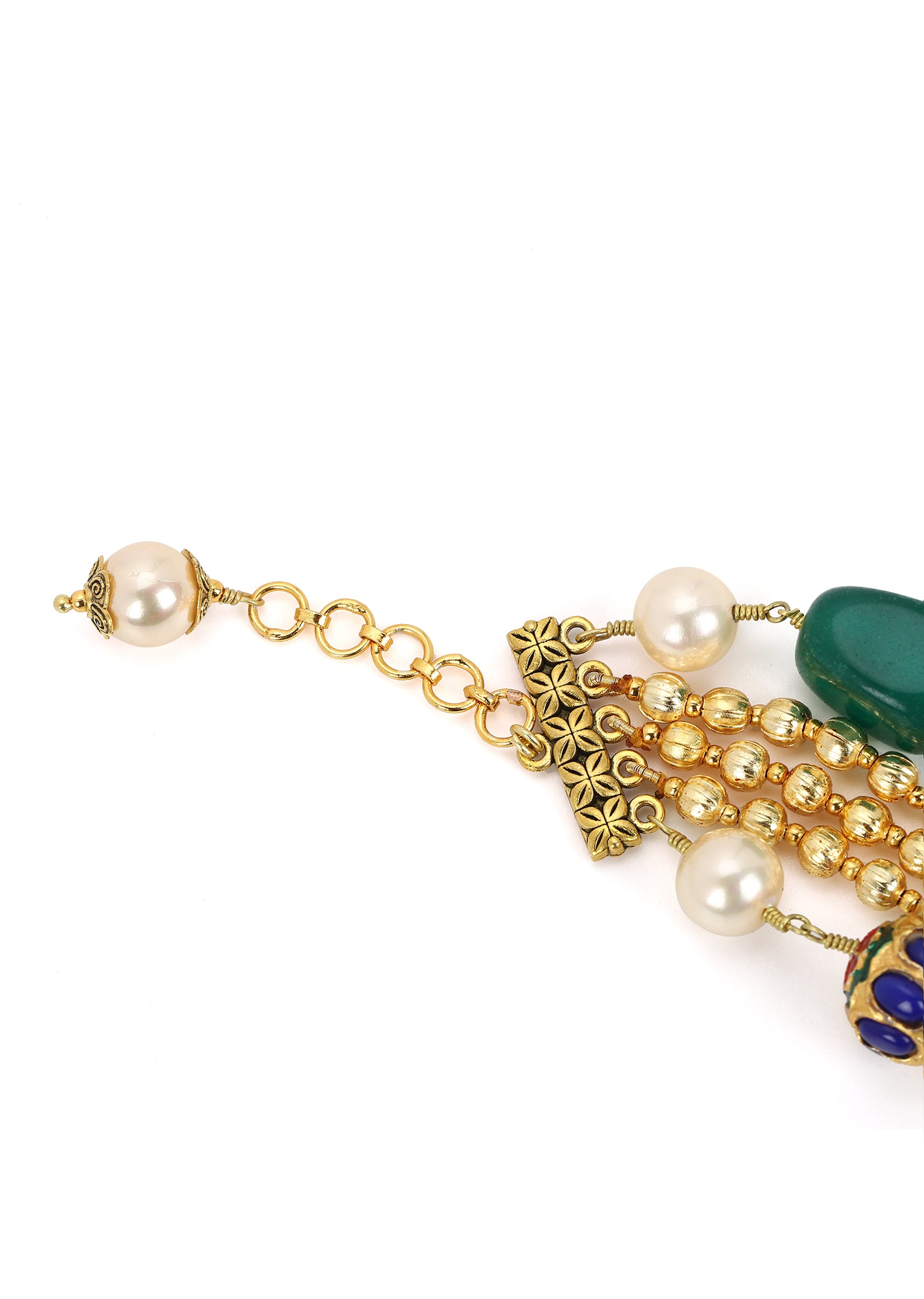 Kairi Wrist Trinket Bracelet at Kamakhyaa by House Of Heer. This item is Alloy Metal, Beaded Jewellery, Bracelets, Festive Wear, Free Size, Gemstone, jewelry, Multicolor, Natural, Pearl, rakhis & lumbas, Textured