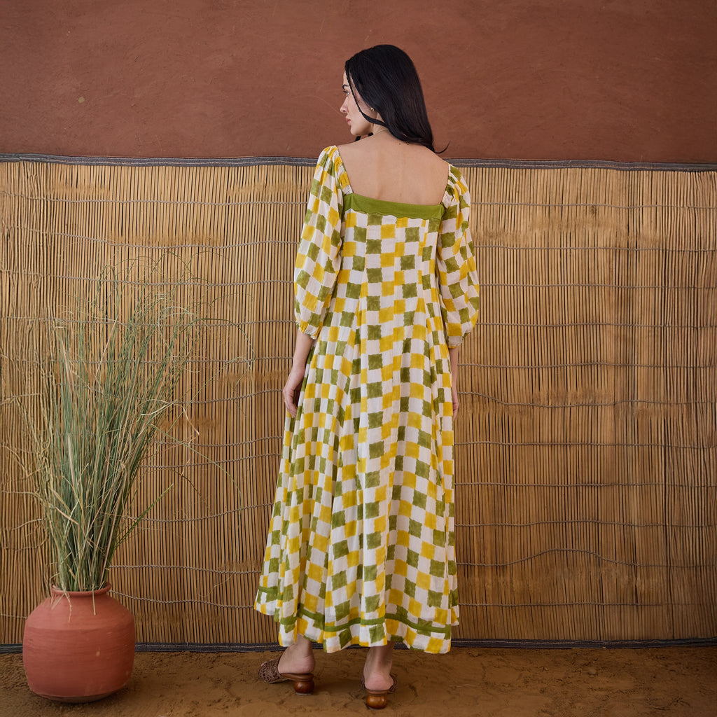 Lemon Zest at Kamakhyaa by Taro. This item is Artisan made, Cotton Mulmul, Handblock Printed, Shirt Dresses, Whispers of Summer by Taro, Yellow