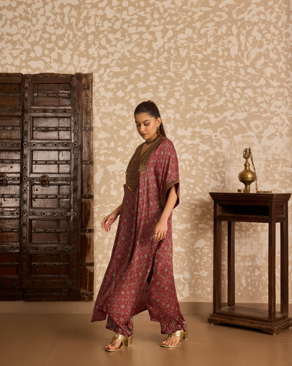 Long Kaftan Kurta set at Kamakhyaa by Akashi Clothing. This item is Ajrakh by Akashi Clothing, Under $100
