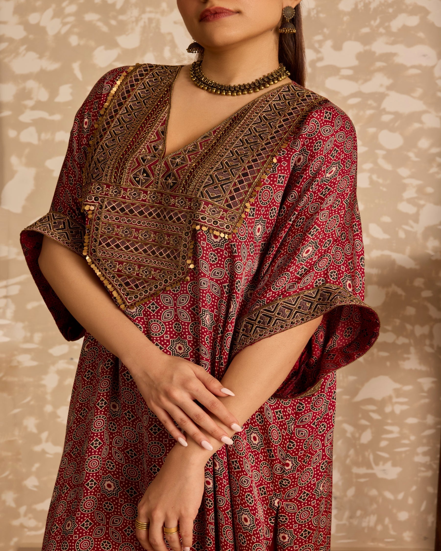 Long Kaftan Kurta set at Kamakhyaa by Akashi Clothing. This item is Ajrakh by Akashi Clothing, Under $100