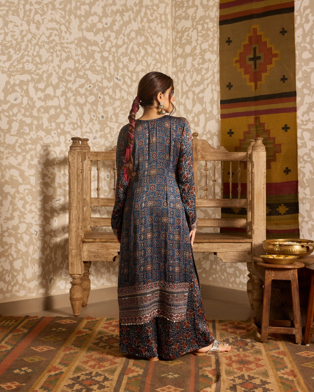 Long Kurta Plazzo Pant Set at Kamakhyaa by Akashi Clothing. This item is Ajrakh by Akashi Clothing, Under $100