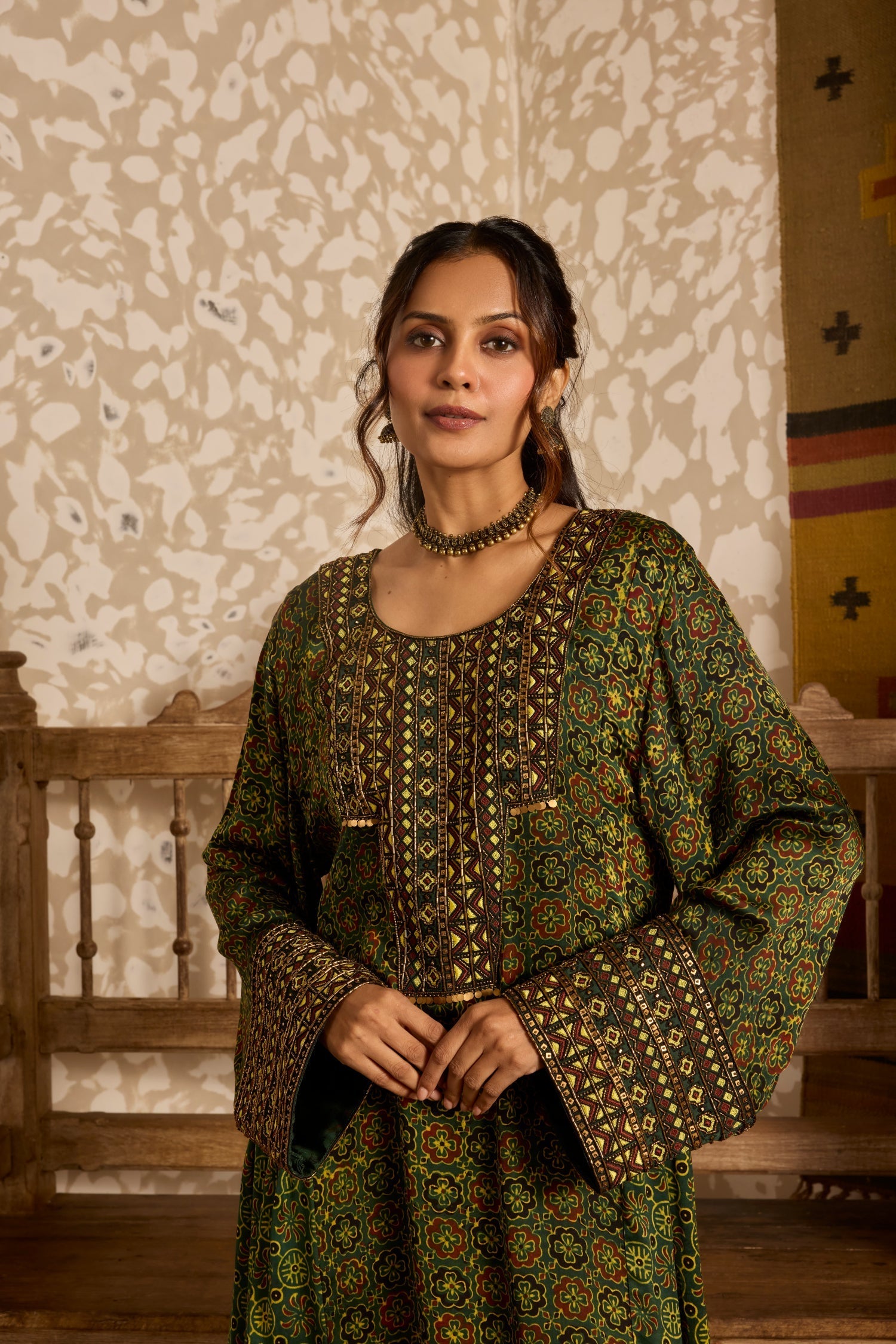 Long Kurta Wide Leg Pants Set at Kamakhyaa by Akashi Clothing. This item is Ajrakh by Akashi Clothing, Under $100
