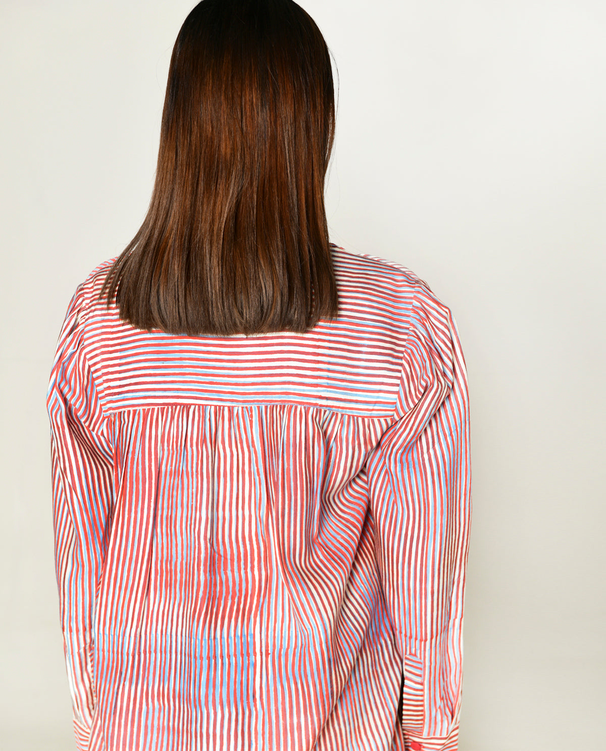 Long Shirt at Kamakhyaa by Rias Jaipur. This item is Bhram by Rias Jaipur, Casual Wear, Cotton bemberg, Multicolor, Organic, Relaxed Fit, Shirts, Striped