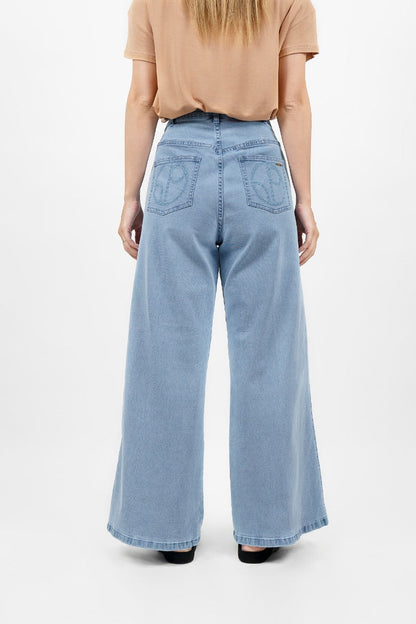 Los Angeles - Wide Leg Jeans- Sky at Kamakhyaa by 1 People. This item is Made from Natural Materials