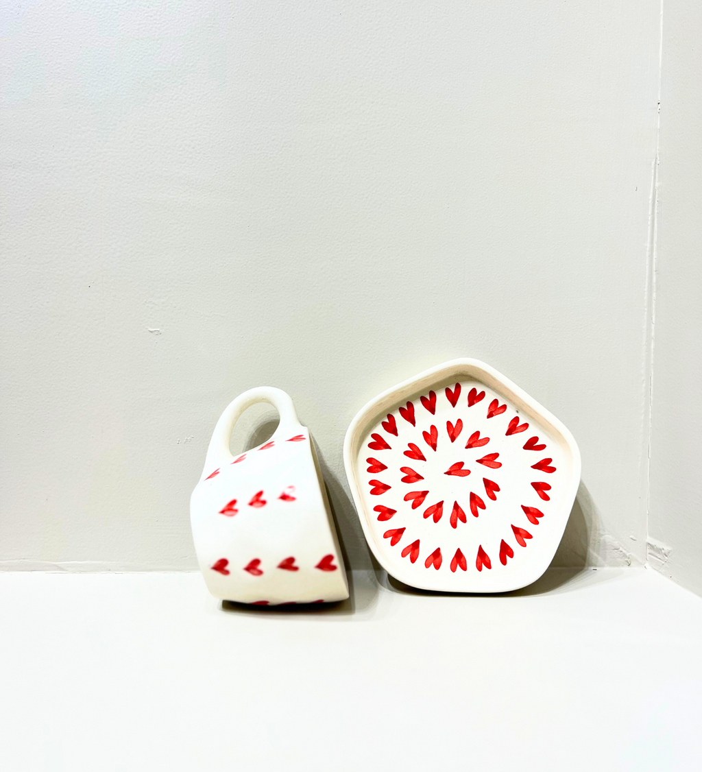 Love Brew – Handcrafted Ceramic Mug & Plate Set at Kamakhyaa by Aetherea World. This item is 