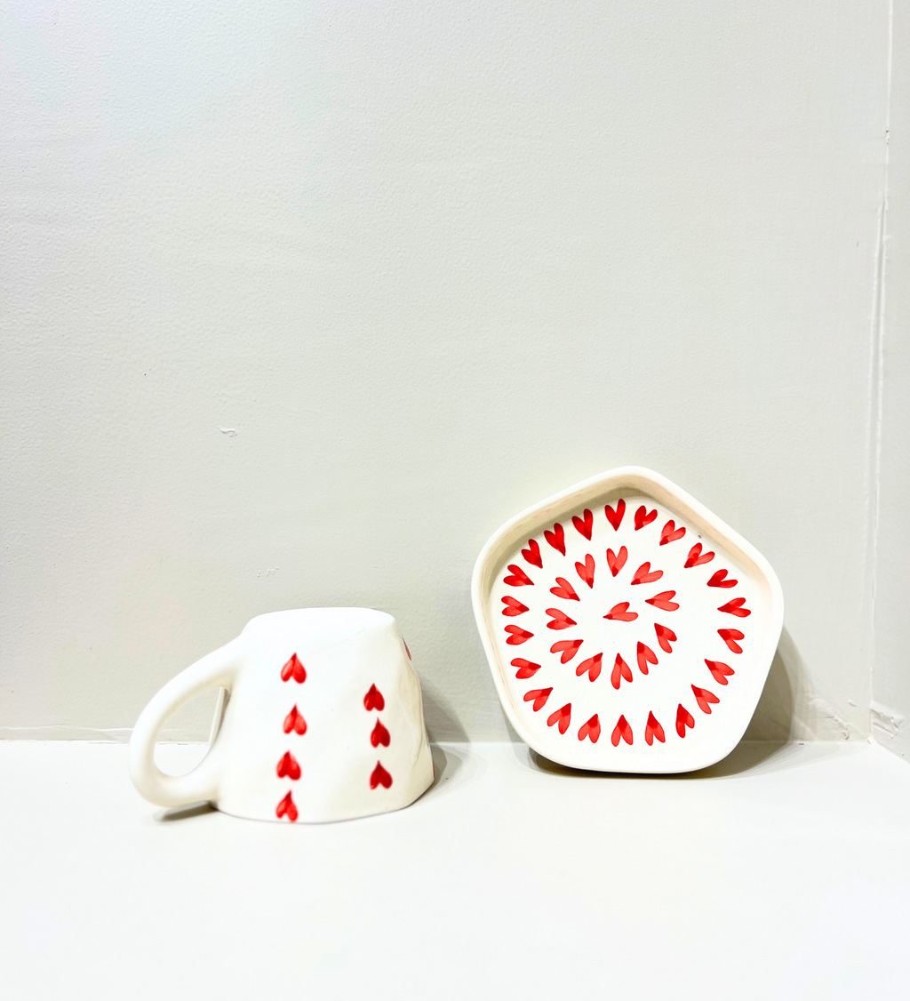 Love Brew – Handcrafted Ceramic Mug & Plate Set at Kamakhyaa by Aetherea World. This item is 