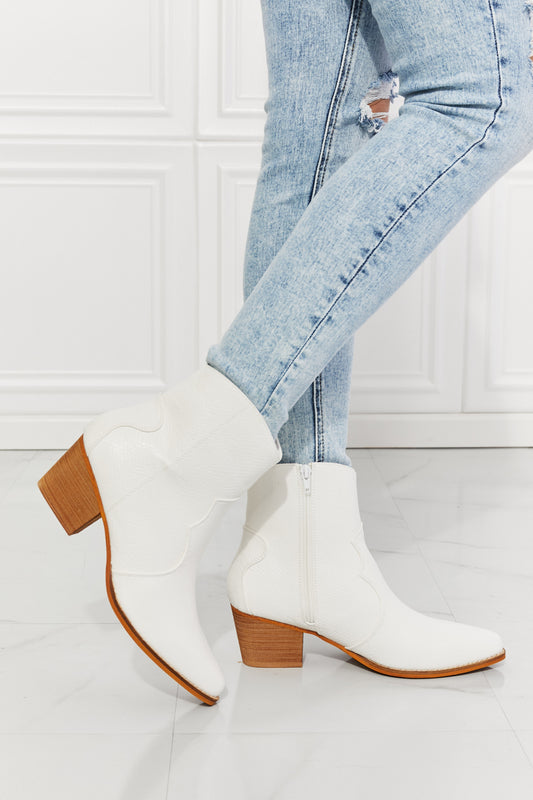 MMShoes Watertower Town Faux Leather Western Ankle Boots in White at Kamakhyaa by Trendsi. This item is Melody, Ship from USA, Trendsi