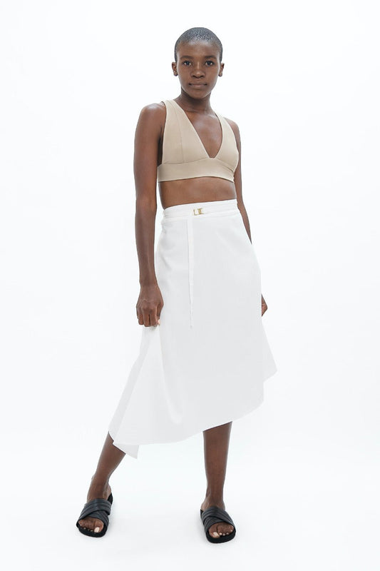 Mallorca  - Asymmetric Skirt - White Dove