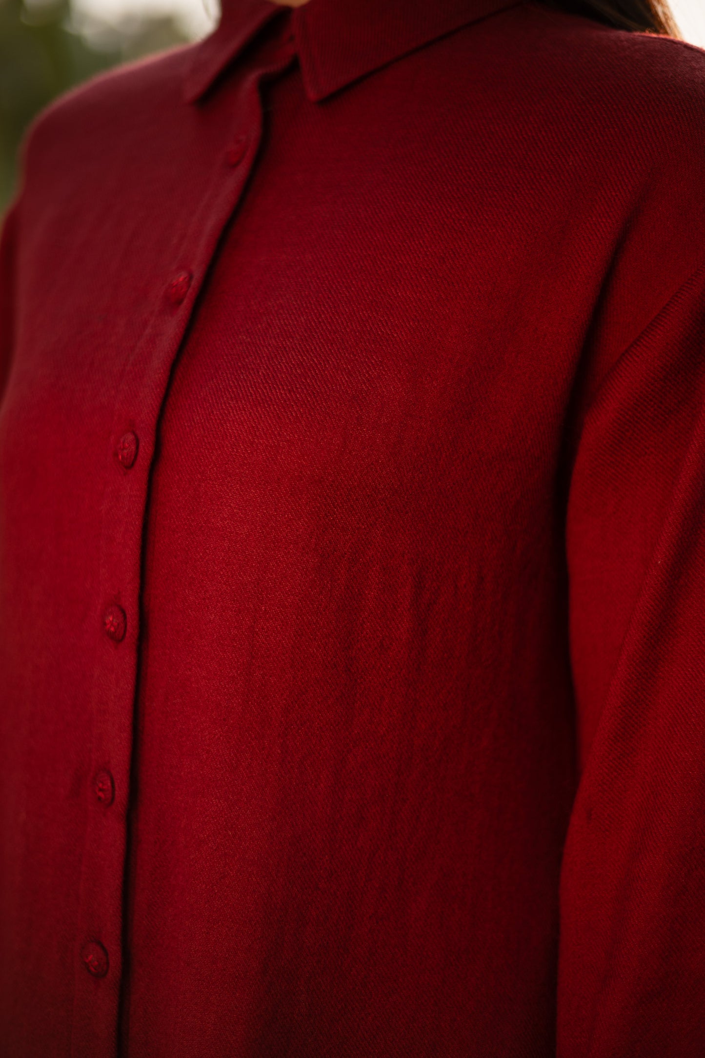 Maroon Merino Wool Aleeza Set at Kamakhyaa by Raas. This item is Maroon, Merino Wool, Regular Fit, Uru by Raas, Winter WearOffice Wear Co-ords, Woven