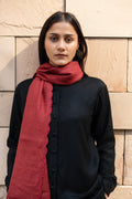 Maroon Merino Wool Stole at Kamakhyaa by Raas. This item is Maroon, Merino Wool, Regular Fit, Stoles, Uru by Raas, Winter Wear, Woven