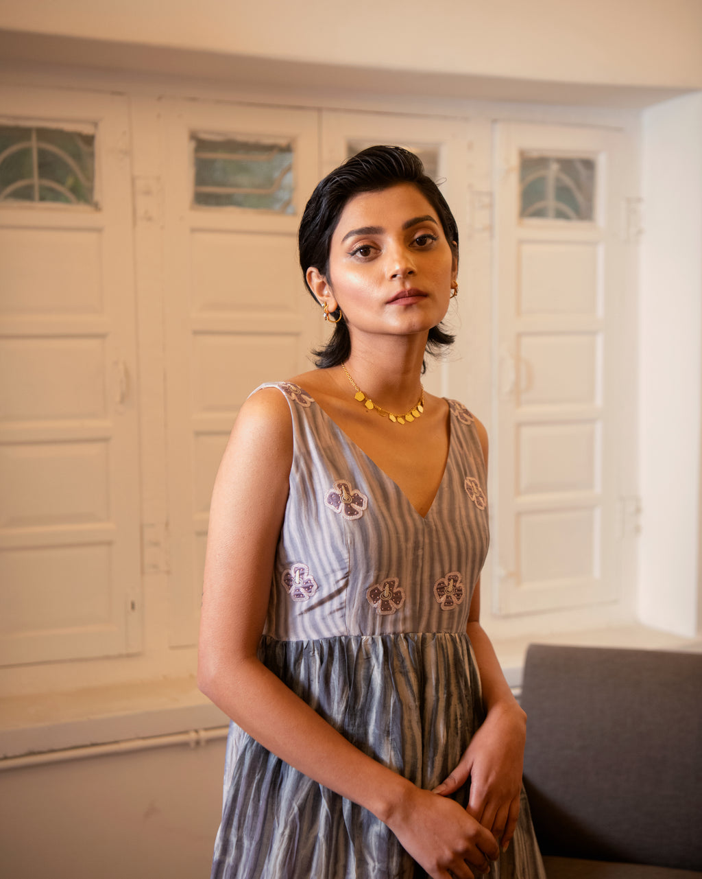 Mauve Dream at Kamakhyaa by The Loom Art. This item is Casual Wear, Handwoven Cotton Silk, July Sale, July Sale 2023, Lucid Dreams, Luicid Dream, Organic, Purple, Sleeveless Dresses, Solids, Tiered Dresses, Womenswear