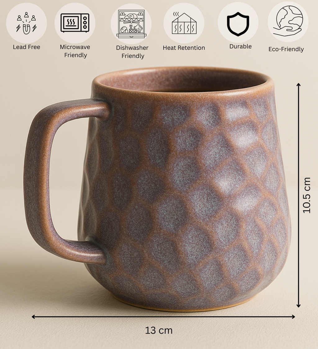 Mesa Textured Ceramic Mug – Handmade Stoneware Coffee Cup at Kamakhyaa by Aetherea World. This item is 