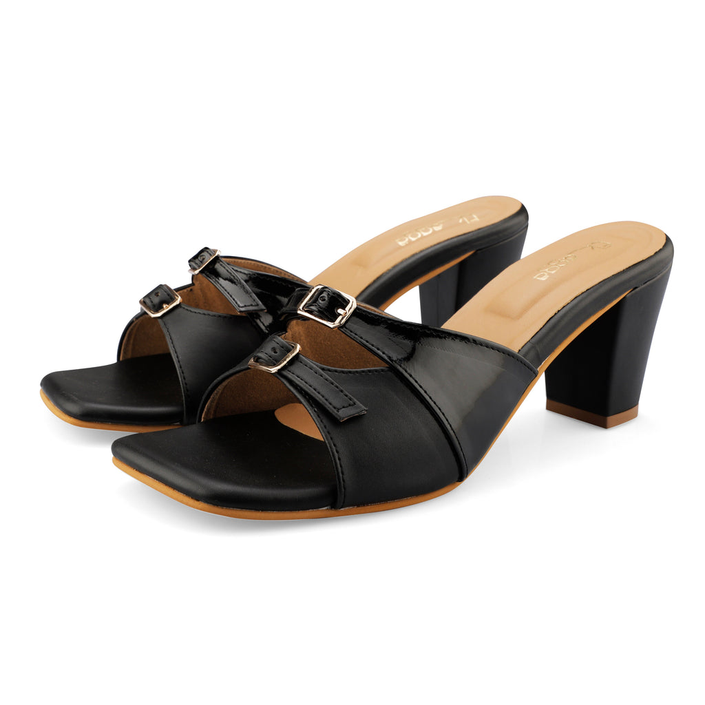 Monochrome Heels at Kamakhyaa by EK_agga. This item is Black, Brunch Wear Footwear, heels, Indian Formals Footwear, missing, Open Toes Footwear, Square Toe Footwear, stylish, Under $50