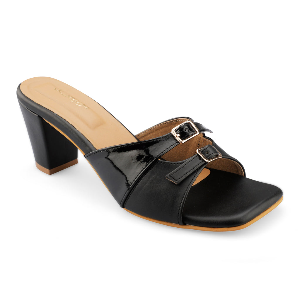 Monochrome Heels at Kamakhyaa by EK_agga. This item is Black, Brunch Wear Footwear, heels, Indian Formals Footwear, missing, Open Toes Footwear, Square Toe Footwear, stylish, Under $50