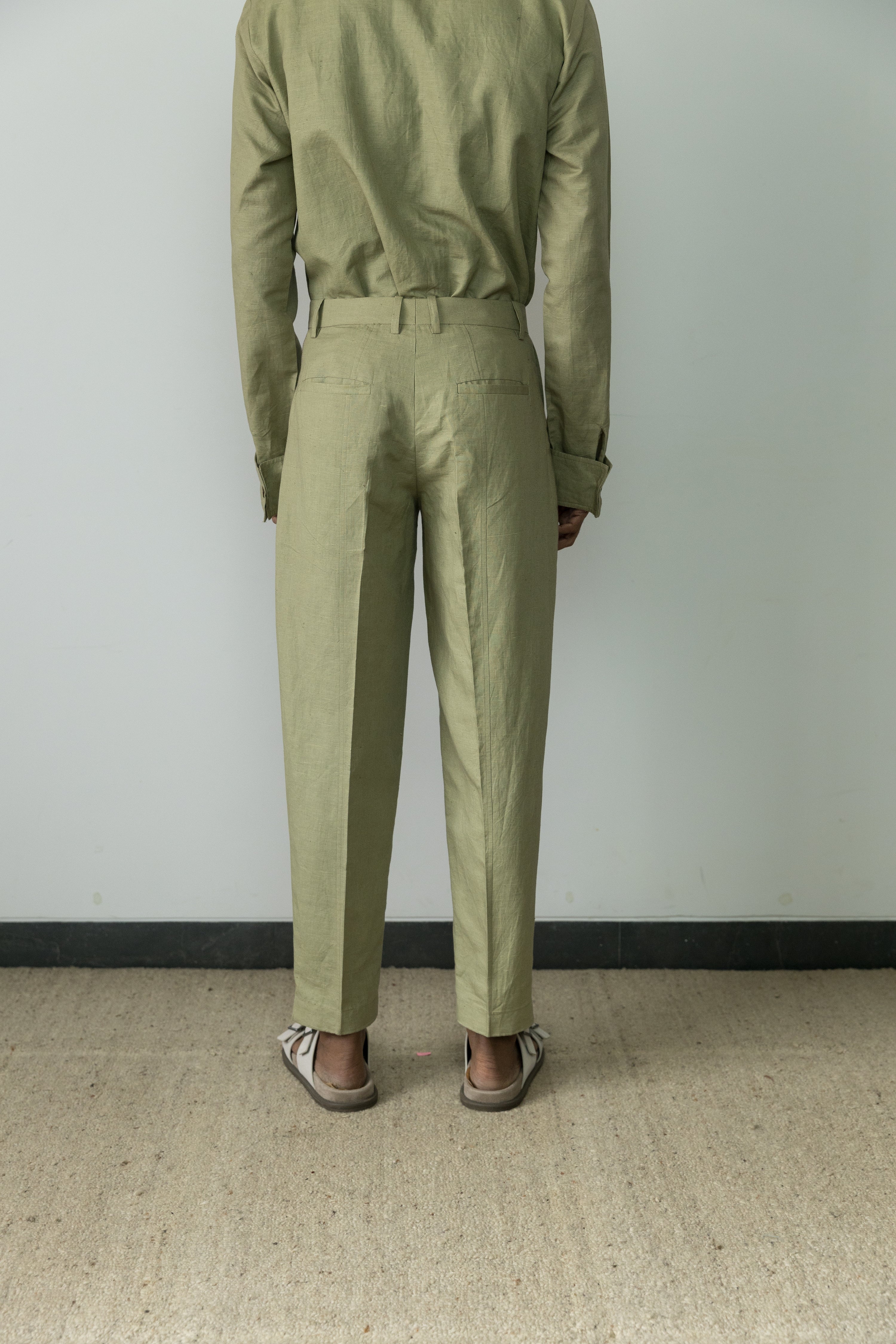 Moss Green Casual Pants