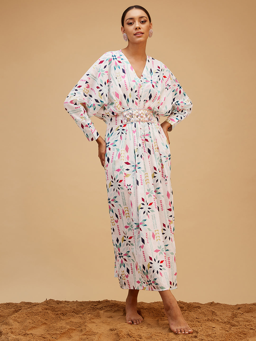 Multicolor Cotton Kaftan at Kamakhyaa by Bohobi. This item is Cotton, Evening Wear, Kaftans, Multicolor, Prints, Relaxed Fit, Toxin free
