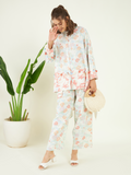Multicolor Floral Printed Co-ord Set at Kamakhyaa by Bohobi. This item is Cotton Mulmul, Cotton Muslin, Floral Prints, Multicolor, Office Wear, Office Wear Co-ords, Relaxed Fit, Toxin free