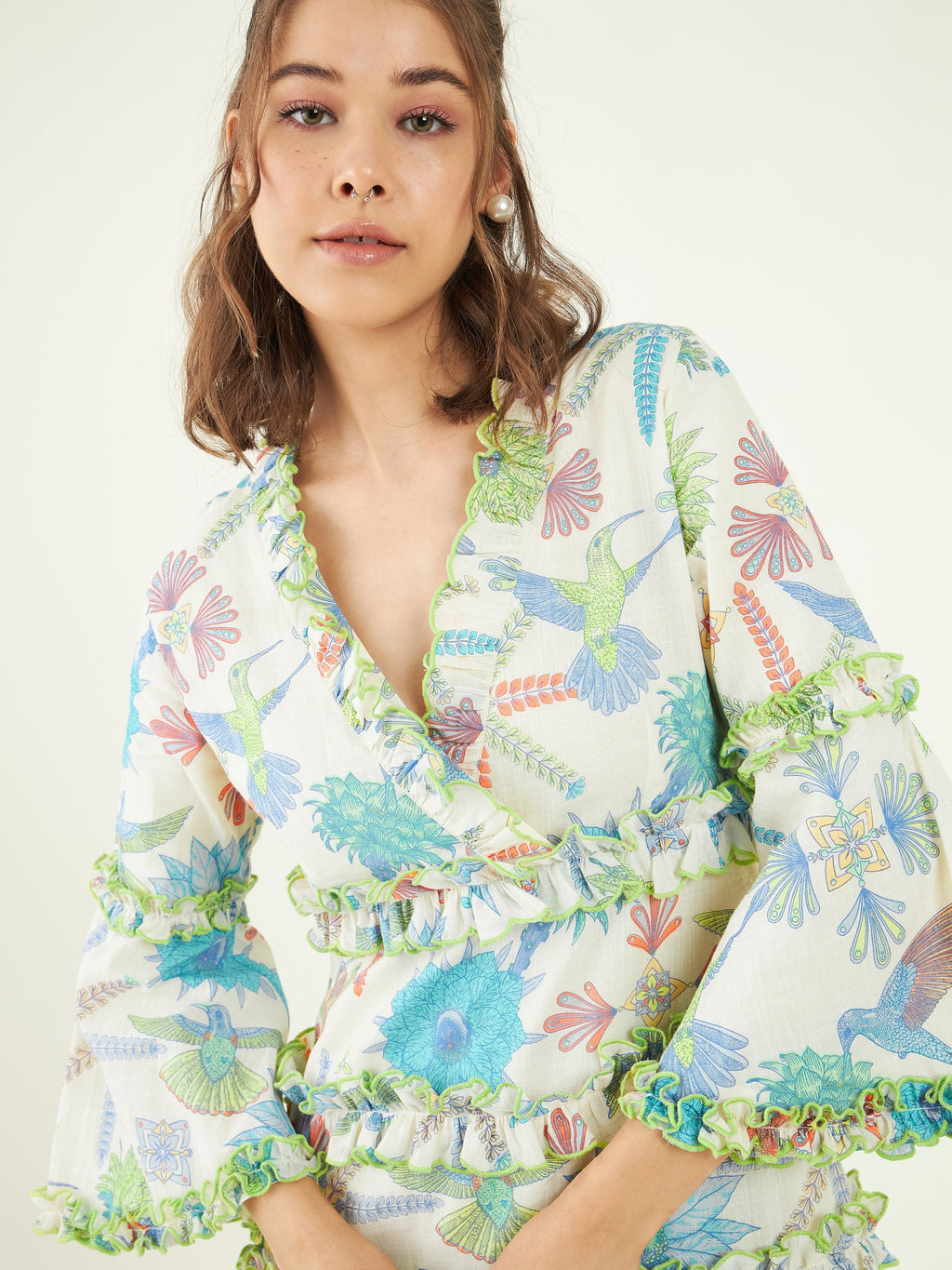 Multicolor Printed Evening Wear Dress at Kamakhyaa by Bohobi. This item is 100% Linen, Cotton Mulmul, Evening Wear, Mini Dresses, Multicolor, Prints, Regular Fit, Toxin free