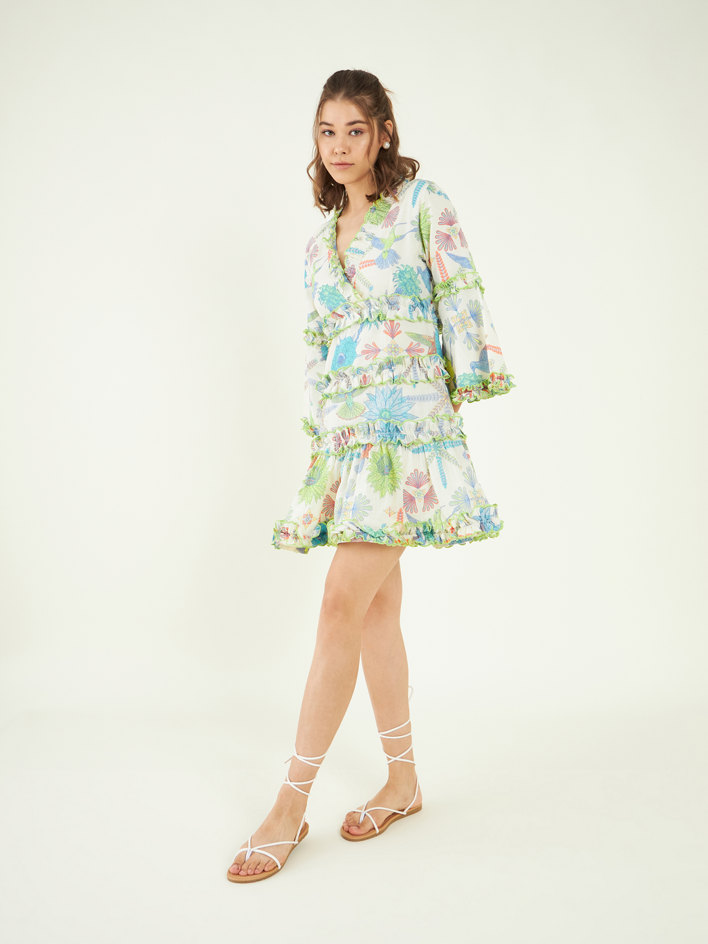 Multicolor Printed Evening Wear Dress at Kamakhyaa by Bohobi. This item is 100% Linen, Cotton Mulmul, Evening Wear, Mini Dresses, Multicolor, Prints, Regular Fit, Toxin free