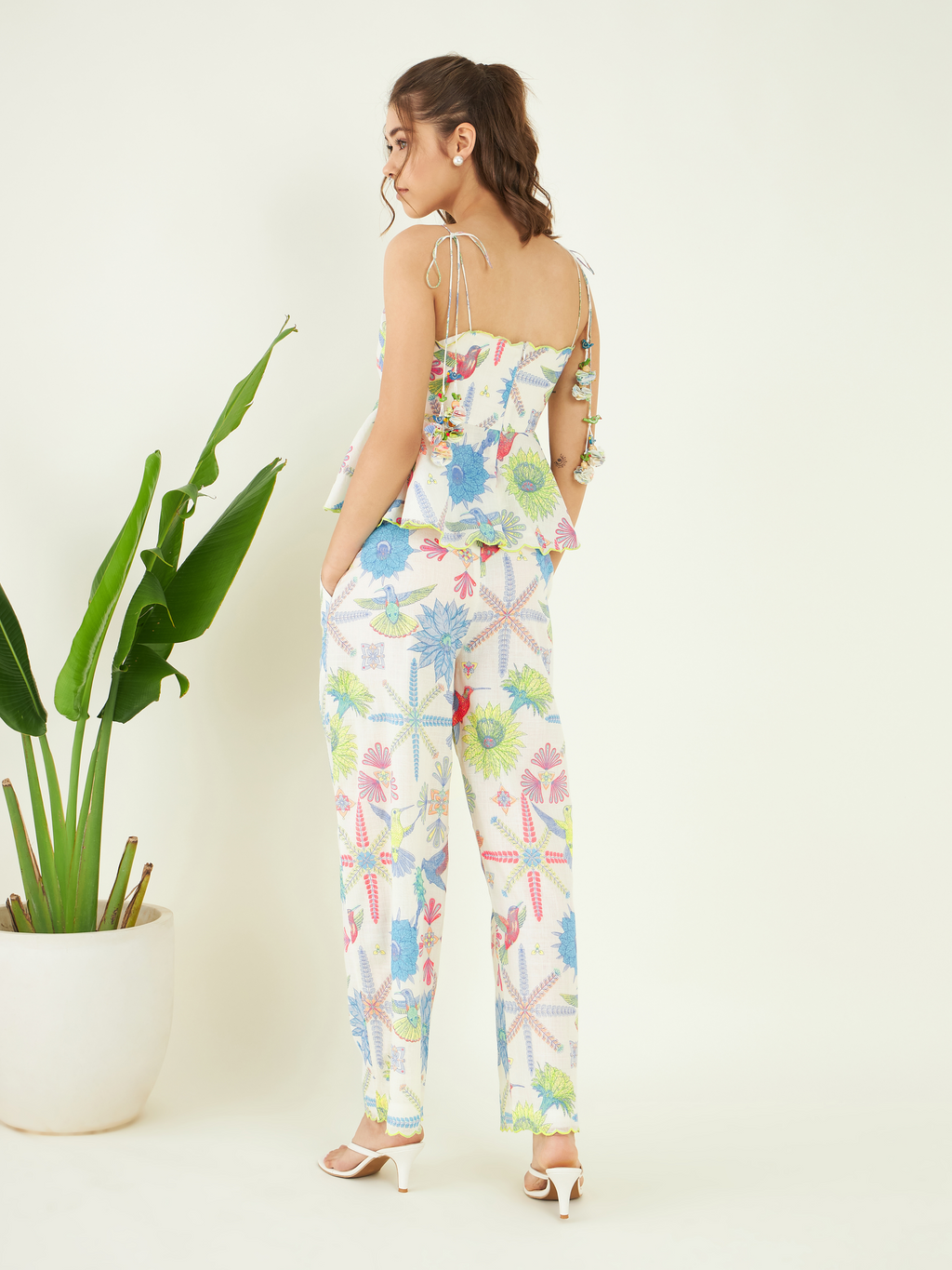 Multicolor Printed Linen Co-ord Set at Kamakhyaa by Bohobi. This item is 100% Linen, Cotton Mulmul, Evening Wear, Multicolor, Printed Co-ord Sets, Prints, Regular Fit, Toxin free