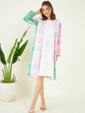 Multicolor Vacation Co-ord Set at Kamakhyaa by Bohobi. This item is 100% Linen, Checks, Cotton Mulmul, Evening Wear, Multicolor, Regular Fit, Toxin free, Vacation Co-ord Sets