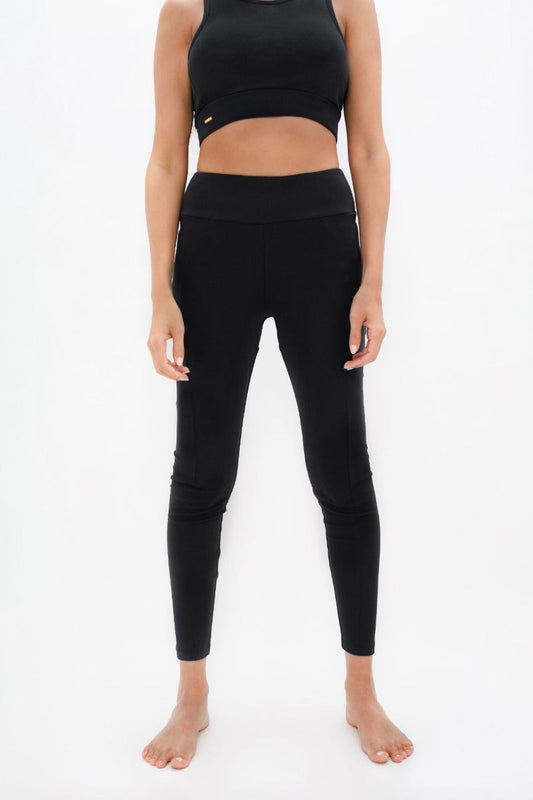 Munich - High Waisted Leggings - Black Sand at Kamakhyaa by 1 People. This item is Made from Natural Materials