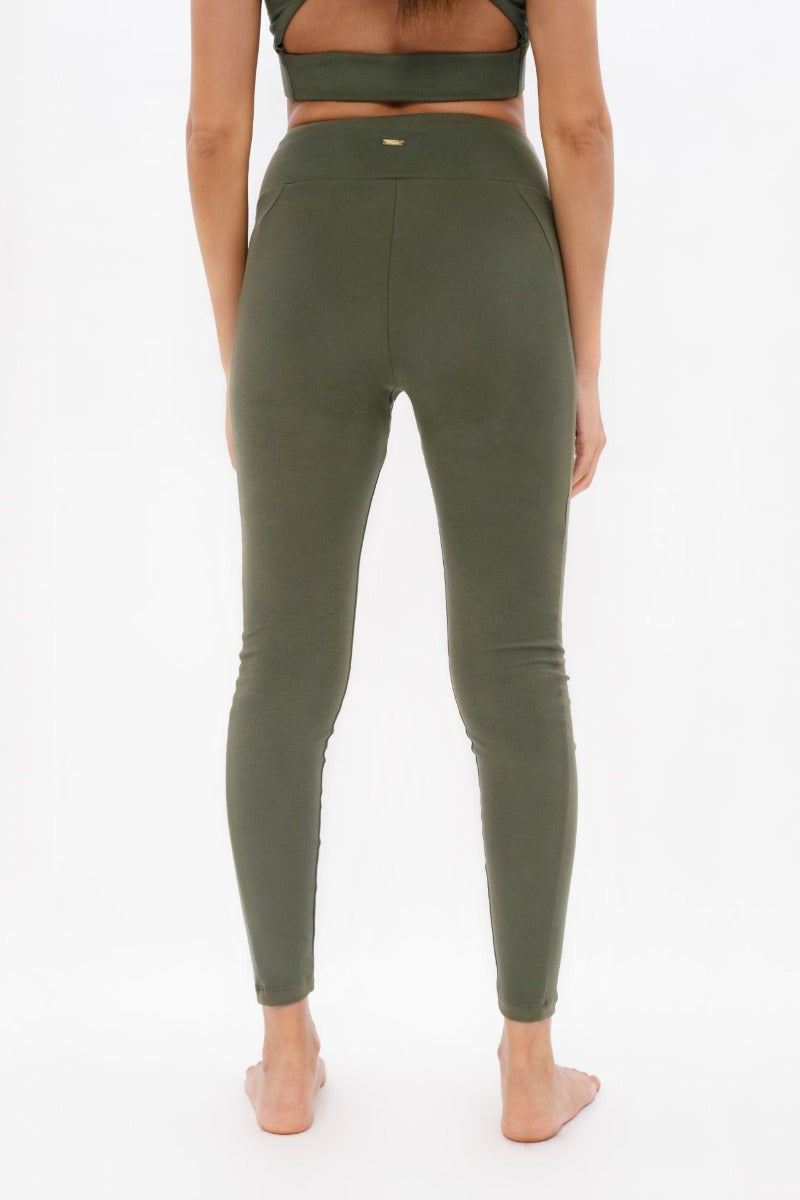 Munich - High Waisted Leggings - Green Ash at Kamakhyaa by 1 People. This item is Made from Natural Materials