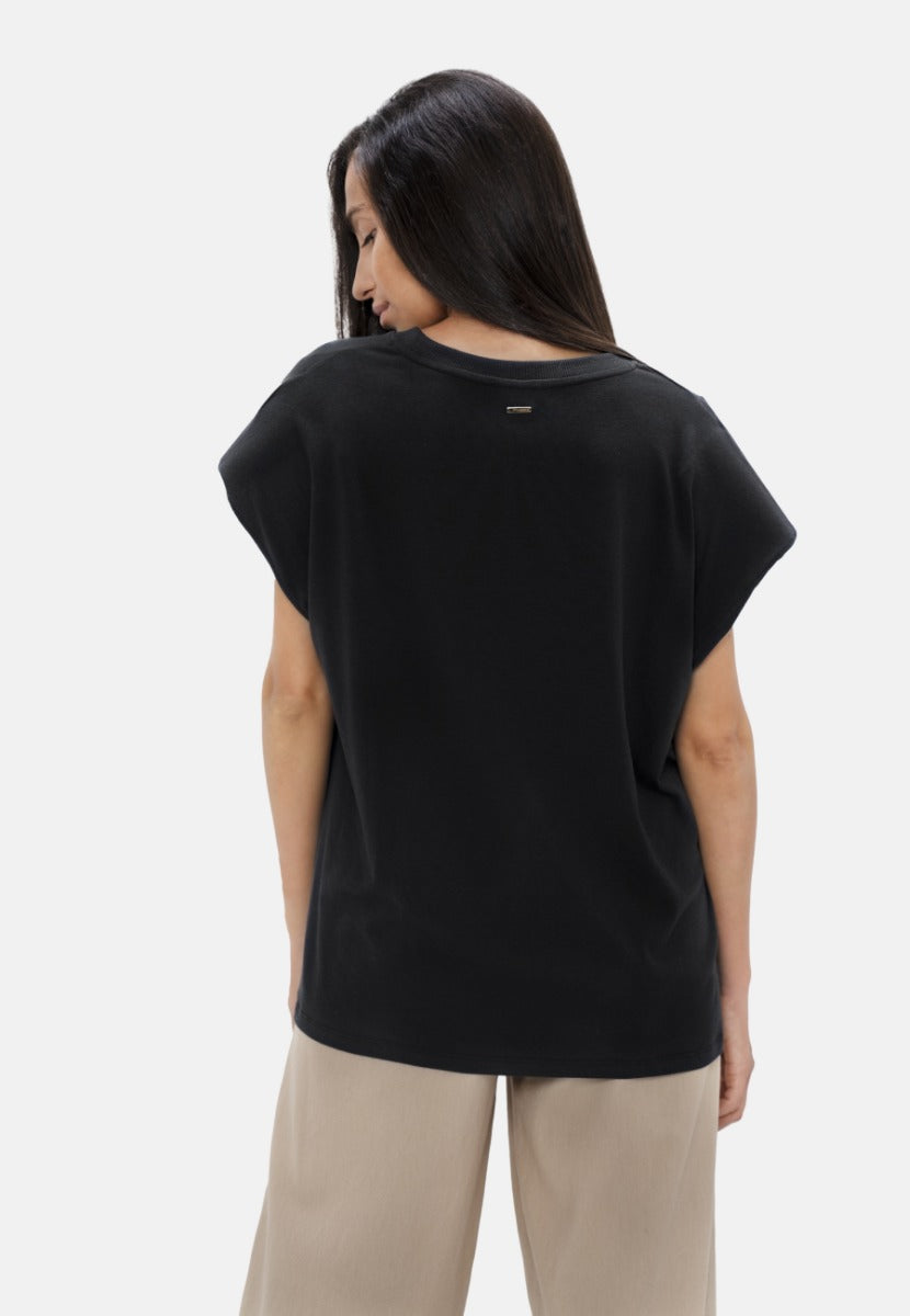 Muscat - Bold Shoulder Tee - Black Sand at Kamakhyaa by 1 People. This item is Made from Natural Materials