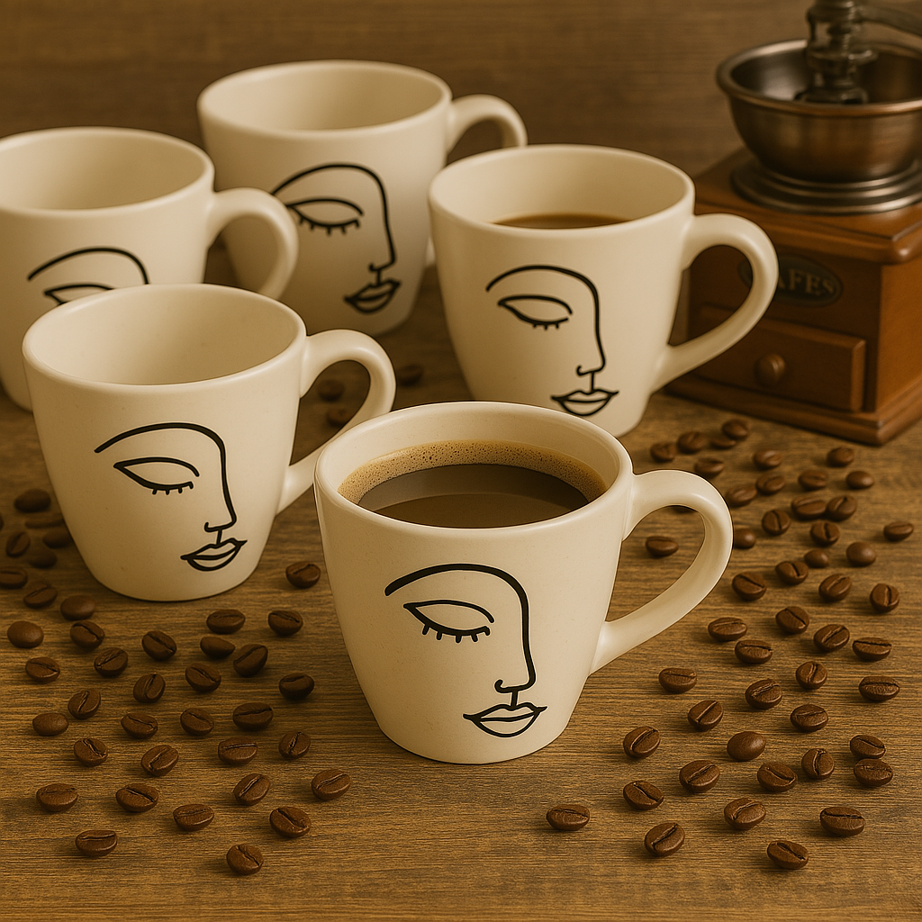Muse in Clay – Handcrafted Line Art Cup at Kamakhyaa by Aetherea World. This item is 