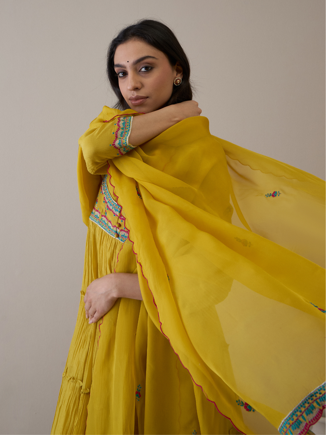 Mustard Pure Silk Chanderi Kurta Set with dupatta at Kamakhyaa by RoohbyRidhimaa. This item is Avani by RoohbyRidhimaa, Chanderi Silk, Festive Wear, Handloom Silk, Kurta Set with Dupattas, Pure Silk Chanderi, Regular Fit, Resham Embroidered, Silk Chanderi, Toxin free, Yellow