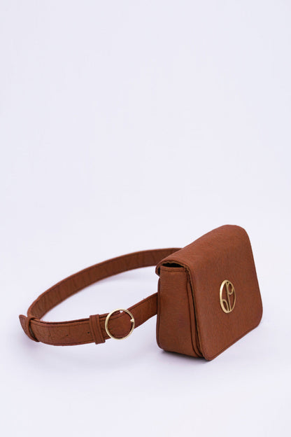 New York JFK - Piñatex® Belt Bag - Mocha at Kamakhyaa by 1 People. This item is Belt Bags, Made from Natural Materials