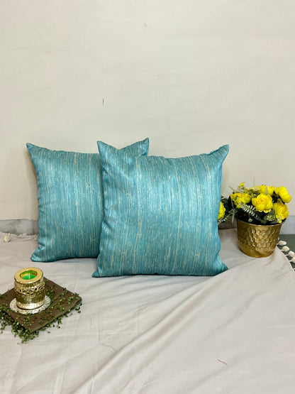 Ocean Mist Cushion Cover Sets at Kamakhyaa by Aetherea. This item is Blue, Cotton, Cushion covers, Home, Plain, Solid, Texture, Upcycled