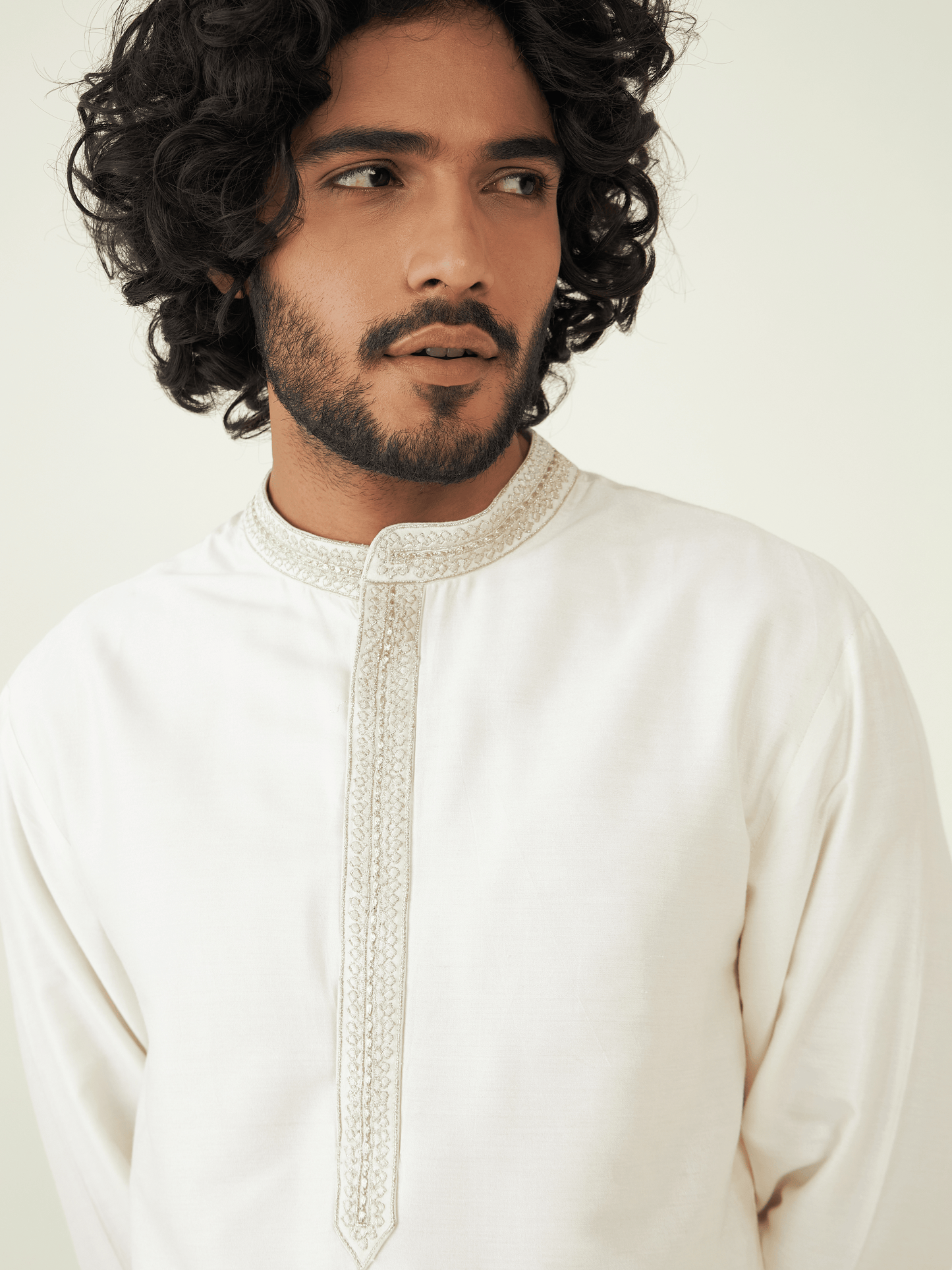 Off White Silk Kurta Set at Kamakhyaa by RoohbyRidhimaa. This item is Festive Wear, Kurta Pant Sets, Men Kurta Pant Sets, Menswear By RoohbyRidhimaa, Off white, Qala By RoohbyRidhimaa, Regular Fit, Solids, Viscose Raw Silk