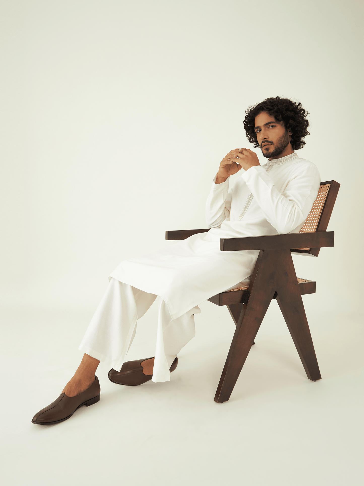 Off White Silk Kurta Set at Kamakhyaa by RoohbyRidhimaa. This item is Festive Wear, Kurta Pant Sets, Men Kurta Pant Sets, Menswear By RoohbyRidhimaa, Off white, Qala By RoohbyRidhimaa, Regular Fit, Solids, Viscose Raw Silk