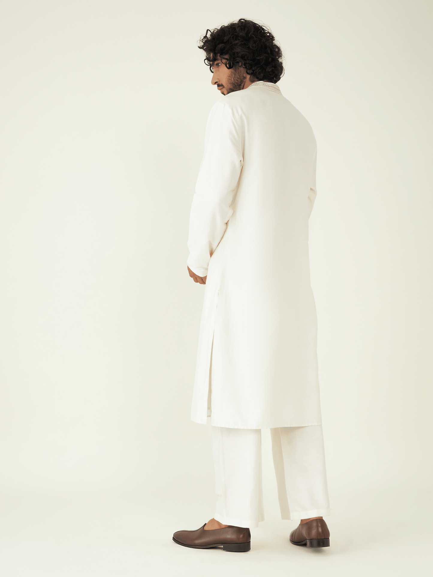 Off White Silk Kurta Set at Kamakhyaa by RoohbyRidhimaa. This item is Festive Wear, Kurta Pant Sets, Men Kurta Pant Sets, Menswear By RoohbyRidhimaa, Off white, Qala By RoohbyRidhimaa, Regular Fit, Solids, Viscose Raw Silk