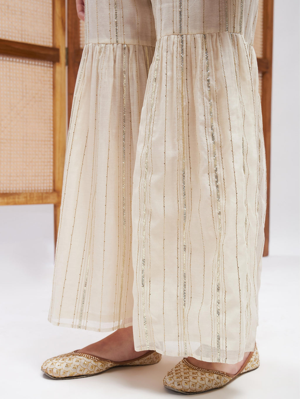 Off-White Sleeveless Kurta Set with Dupatta at Kamakhyaa by RoohbyRidhimaa. This item is Chanderi Silk, Cotton Mulmul, Dupattas, Festive Wear, Kurta Set with Dupattas, Kurta Sets, Off-white, Regular Fit, Silk Chanderi, Silk Organza, Toxin free, Zari Embroidered