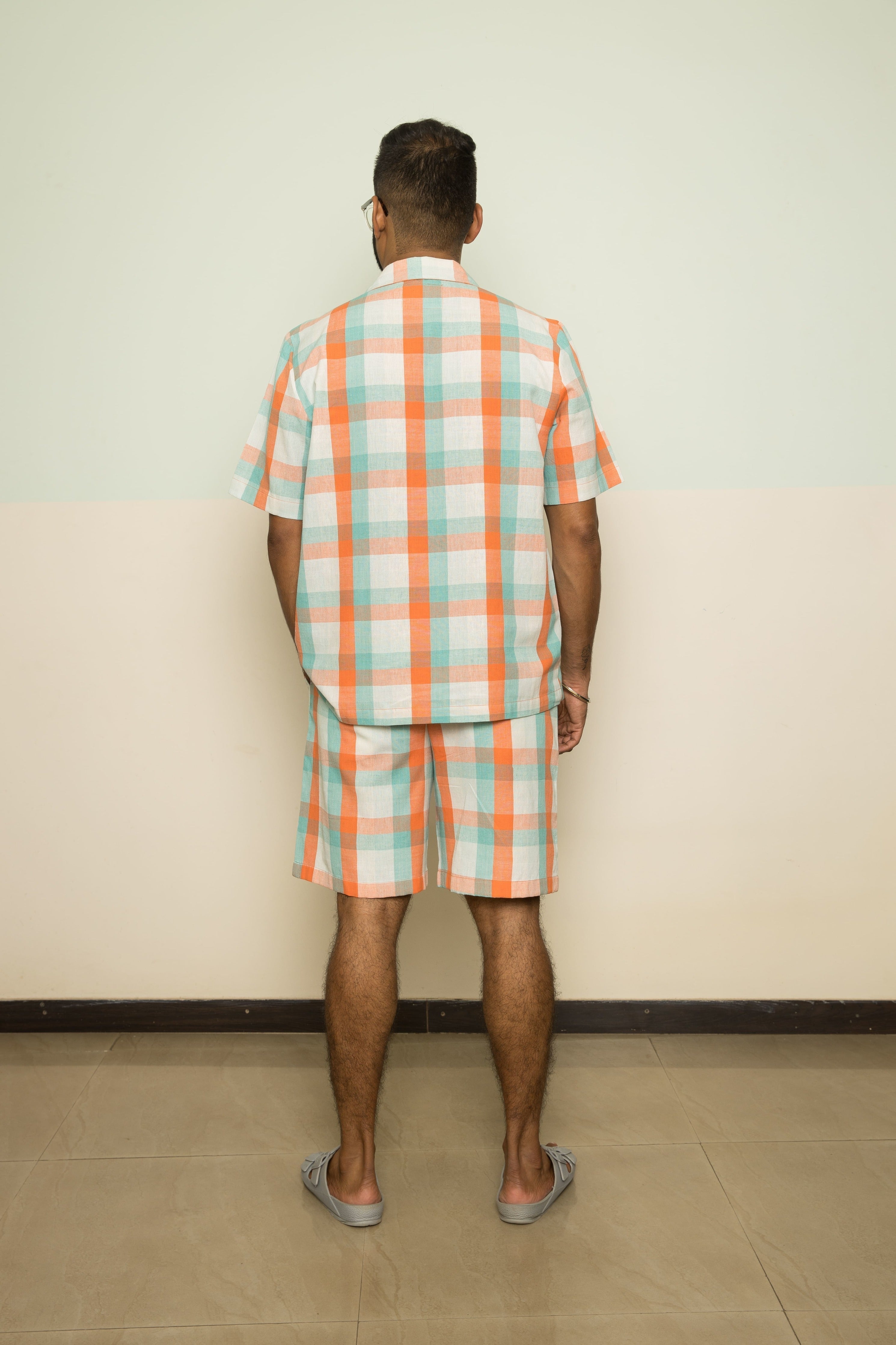 Orange Checks Mens Co-ord