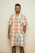 Orange Checks Mens Co-ord