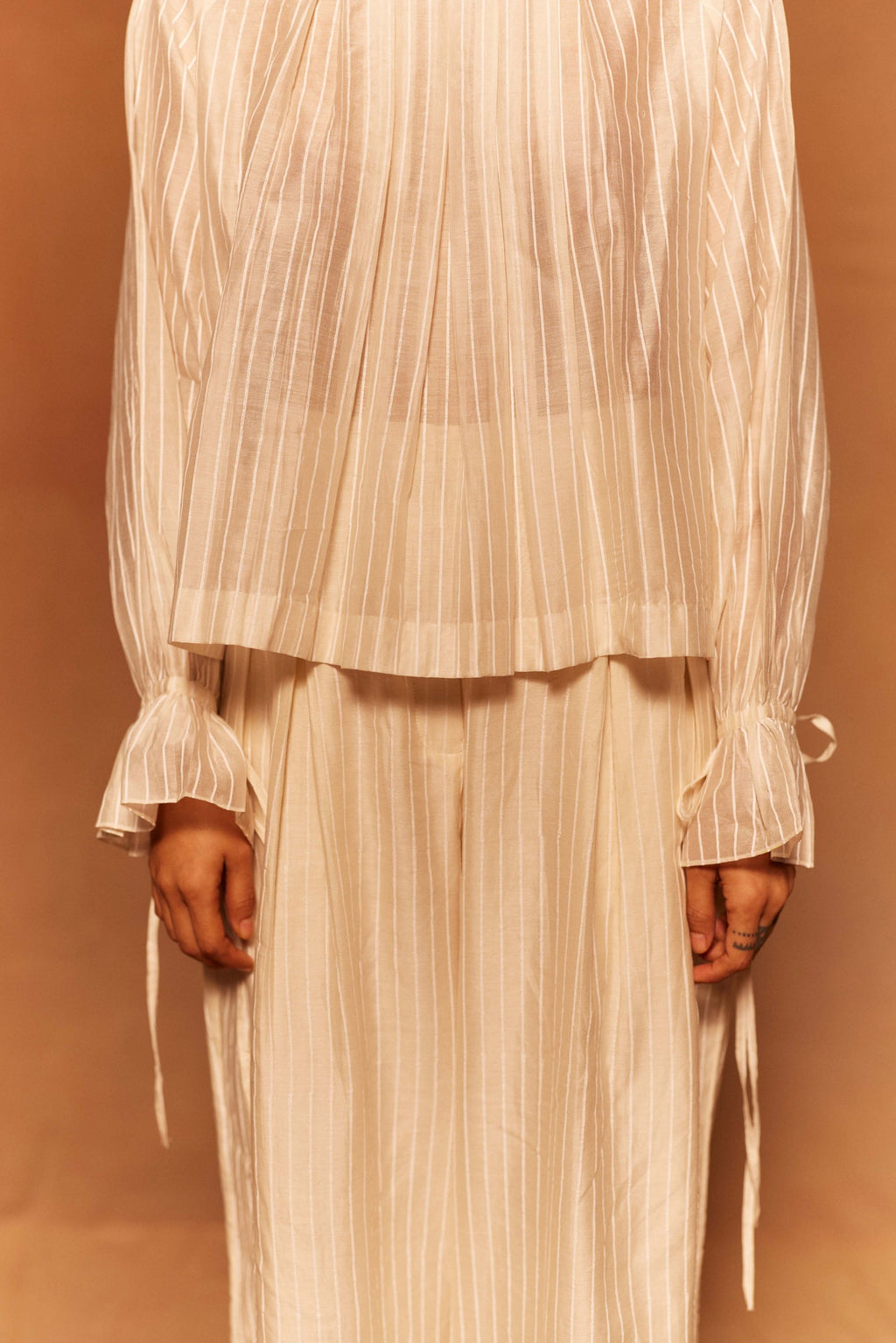 Oru Box Pleat Top at Kamakhyaa by Ahmev. This item is Cotton Silk, Ivory, Maximum Minimum by Ahmev, Prints, Relaxed Fit, Top, Womenswear